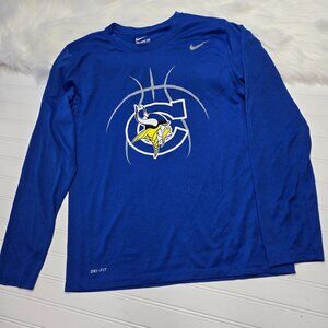 Nike Minnesota Vikings The Nike Tee Shirt Long Sleeve Athletic Cut Men's M Blue